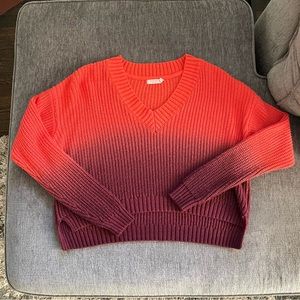 Cropped Gradient Heavy Knit Sweater